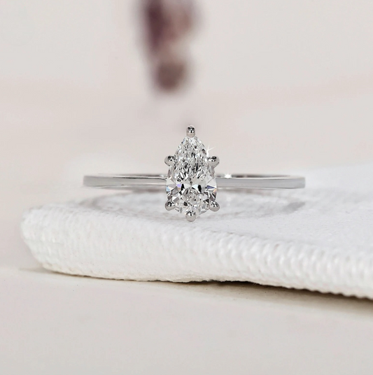 Elegant Pear Lab Grown Diamond Ring