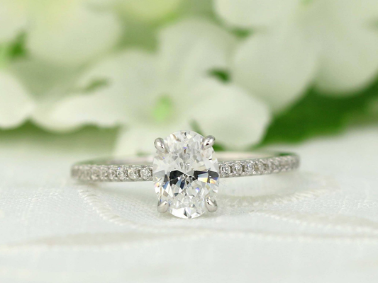 Lab-Grown Oval Diamond Ring