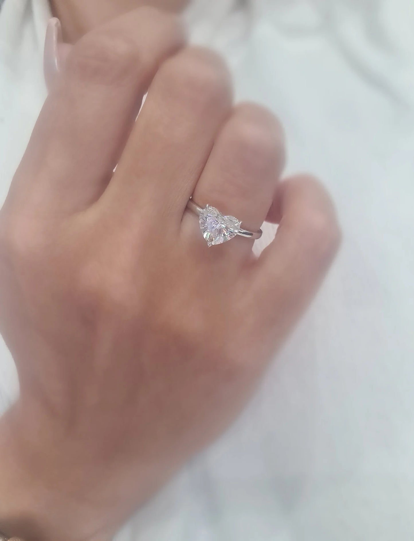 Heart Cut Lab Grown Diamond Engagement Ring