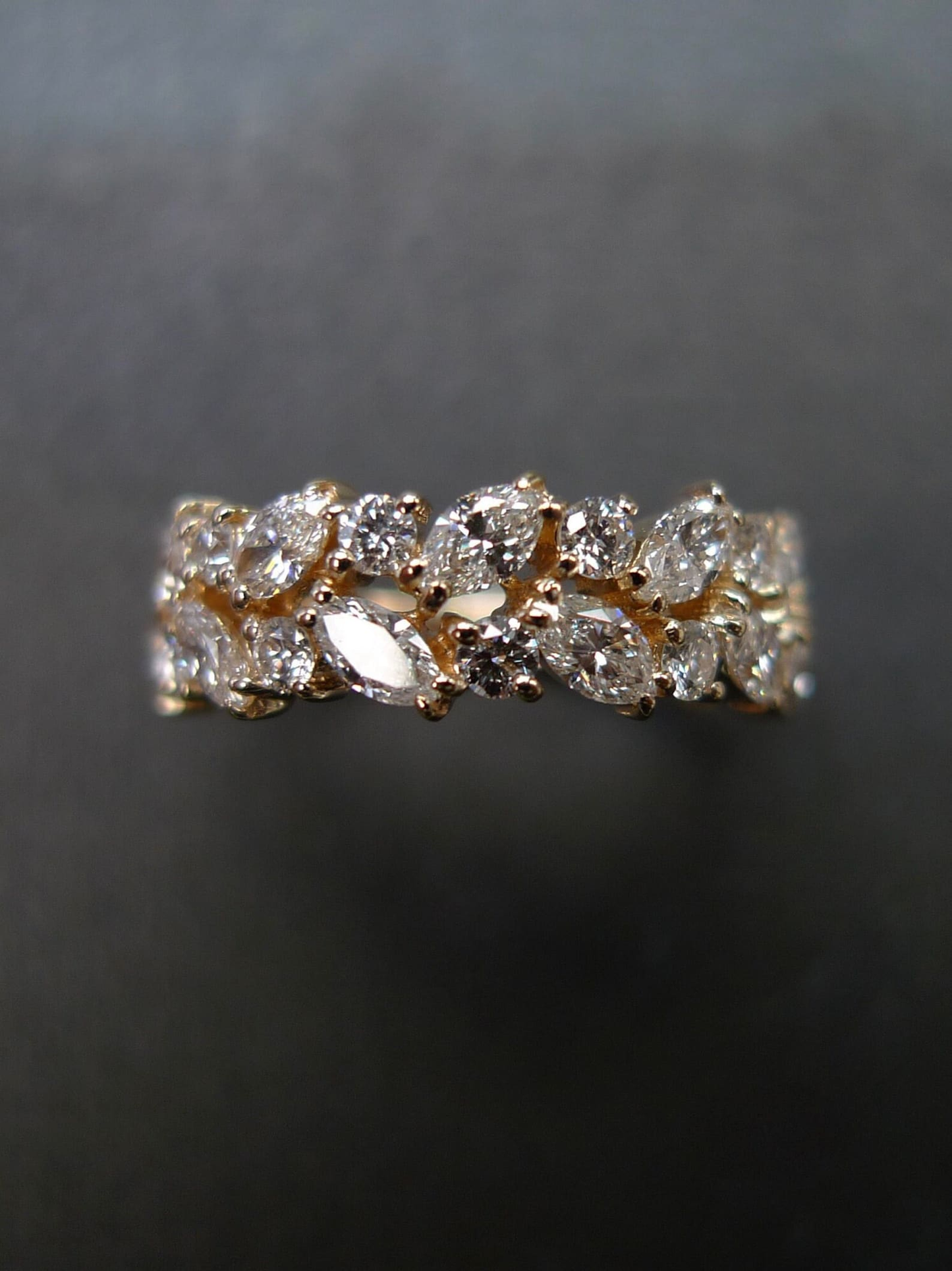 Lab Grown Diamond Leaf Ring Round & Marquise