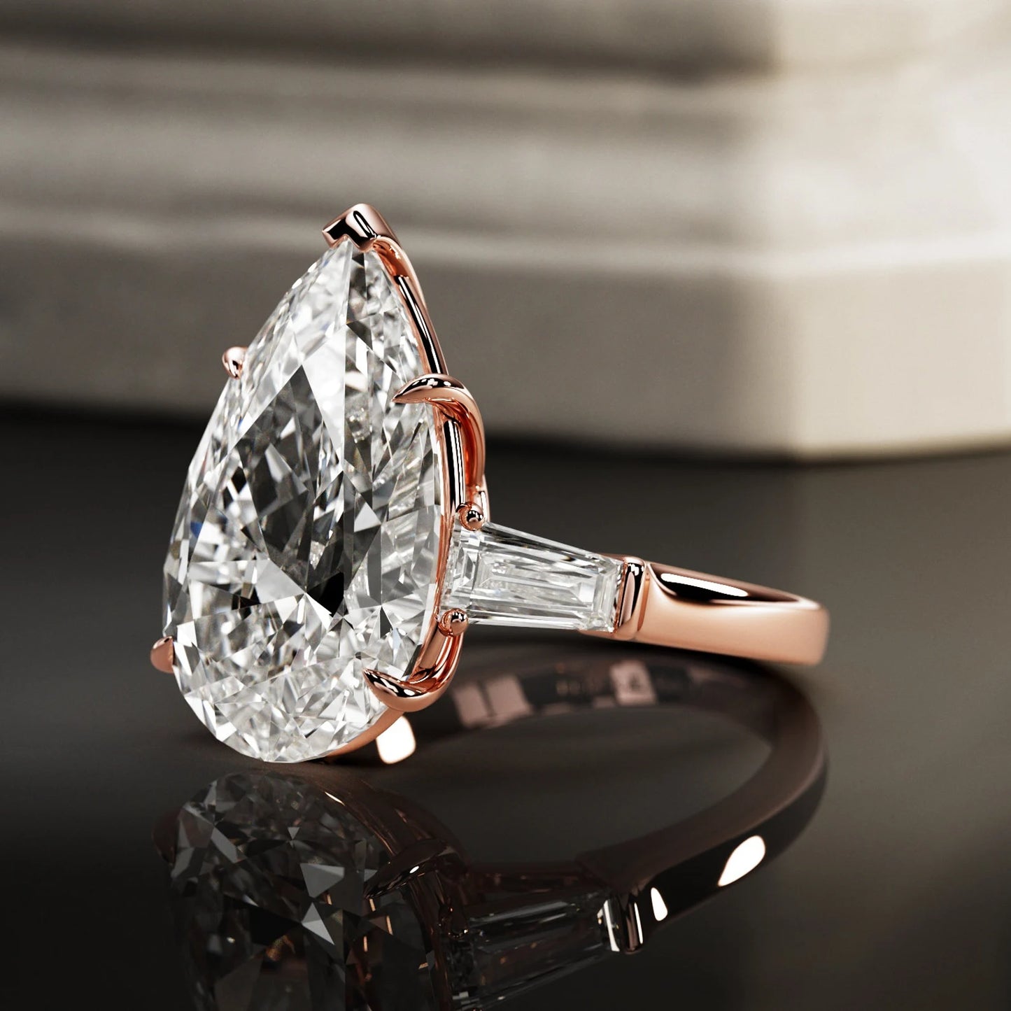 Breathtaking Pear Lab Grown Diamond Ring