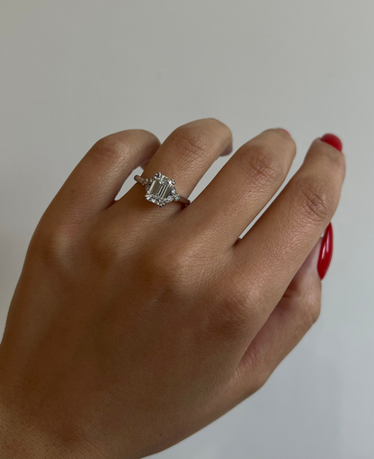 Emerald Lab Grown Diamond Ring
