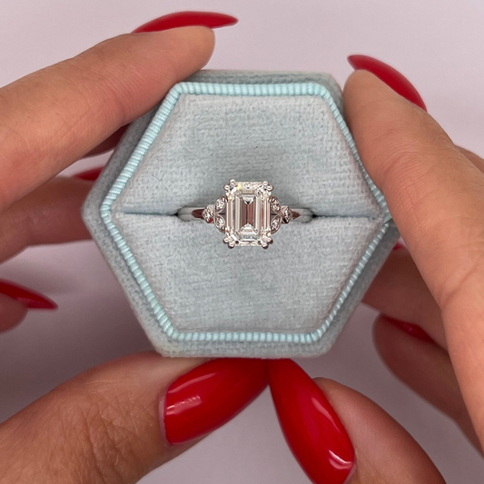 Emerald Lab Grown Diamond Ring