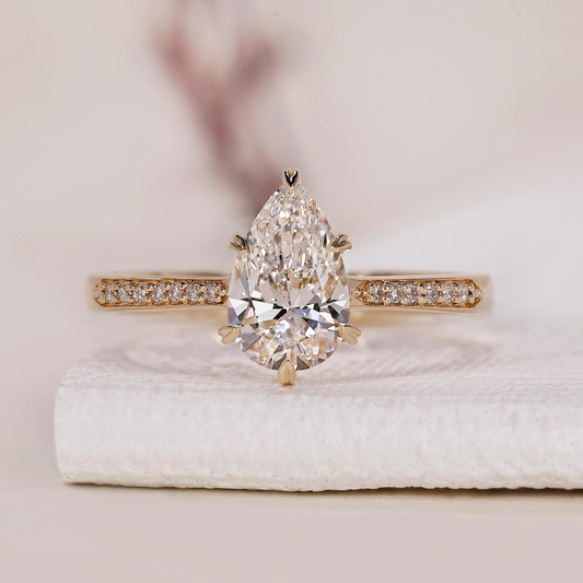 Sparkling Pear Cut Engagement Ring
