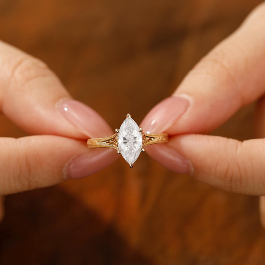 Marquise Cut Lab Grown Diamond Ring