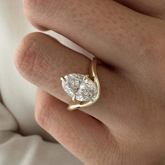 Artistic Oval Lab Grown Diamond Engagement Ring