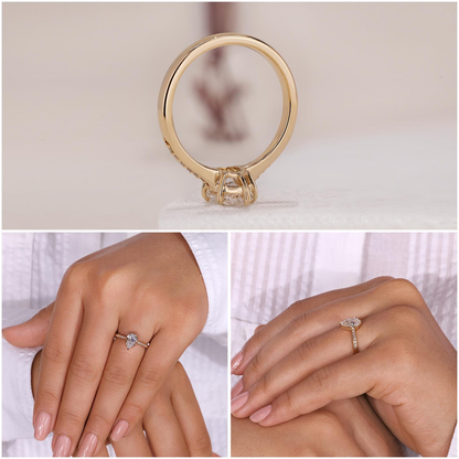 Sparkling Pear Cut Engagement Ring