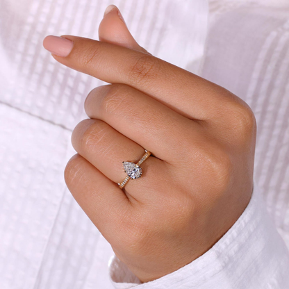 Sparkling Pear Cut Engagement Ring