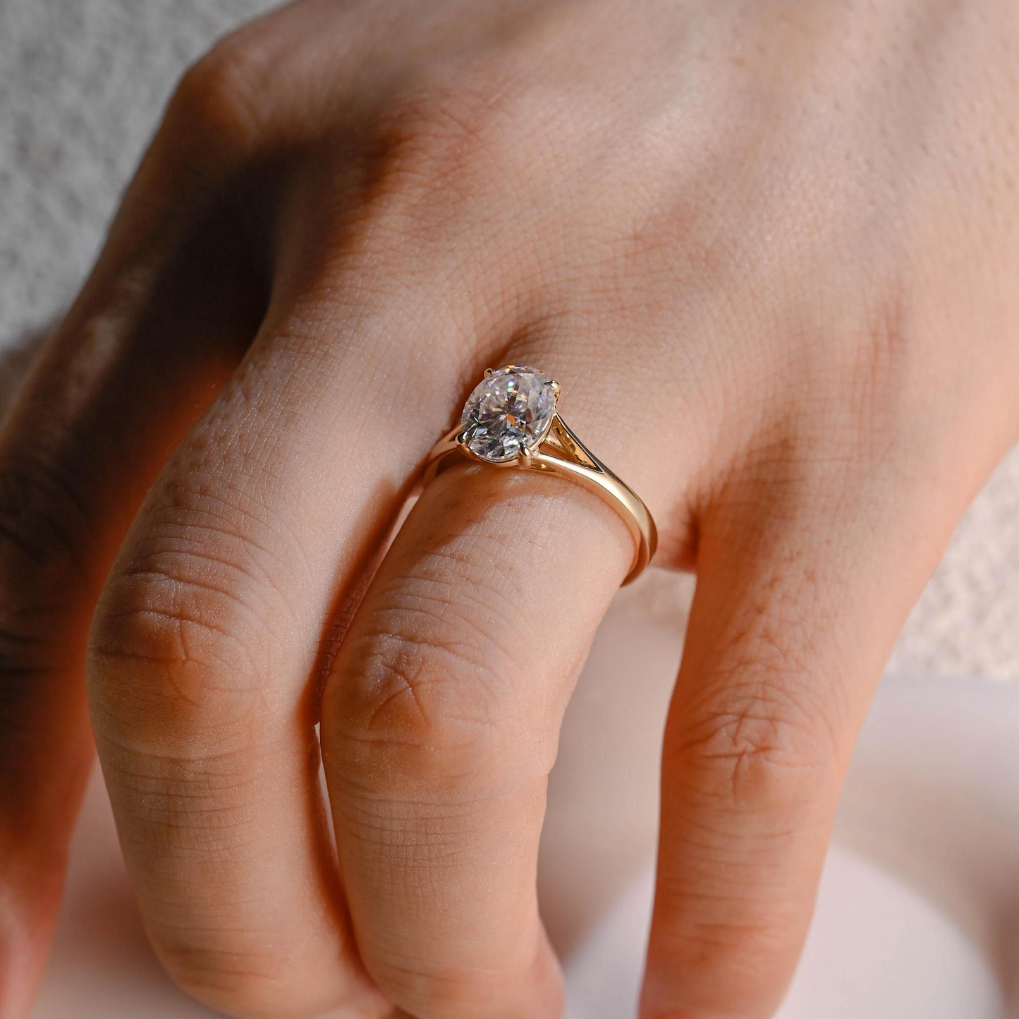 Oval Cut Engagement Ring Yellow Gold