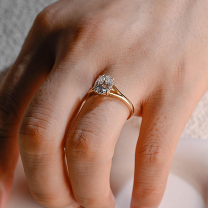 Oval Cut Engagement Ring Yellow Gold