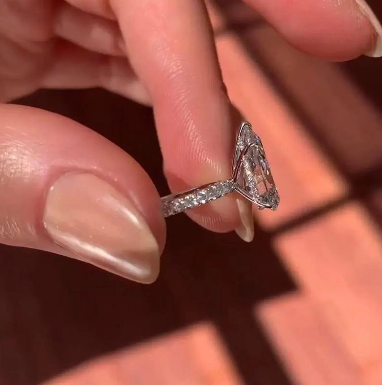 Exquisite Pear-Shaped Lab-Grown Diamond Ring