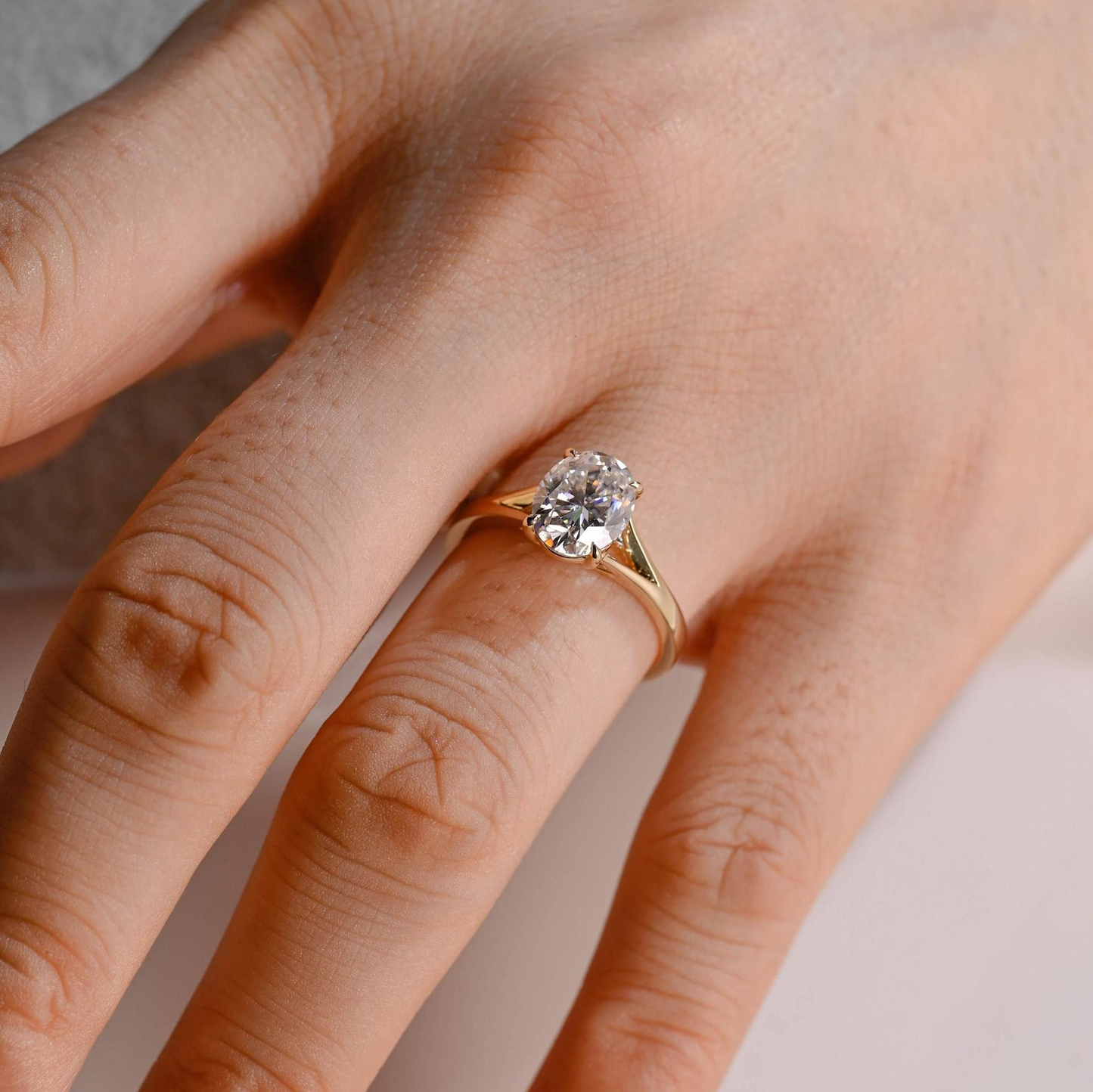 Oval Cut Engagement Ring Yellow Gold