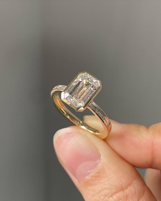 Lab-Grown Emerald-Cut Diamond ring