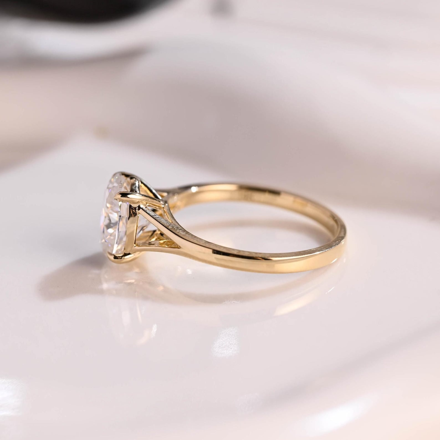Oval Cut Engagement Ring Yellow Gold