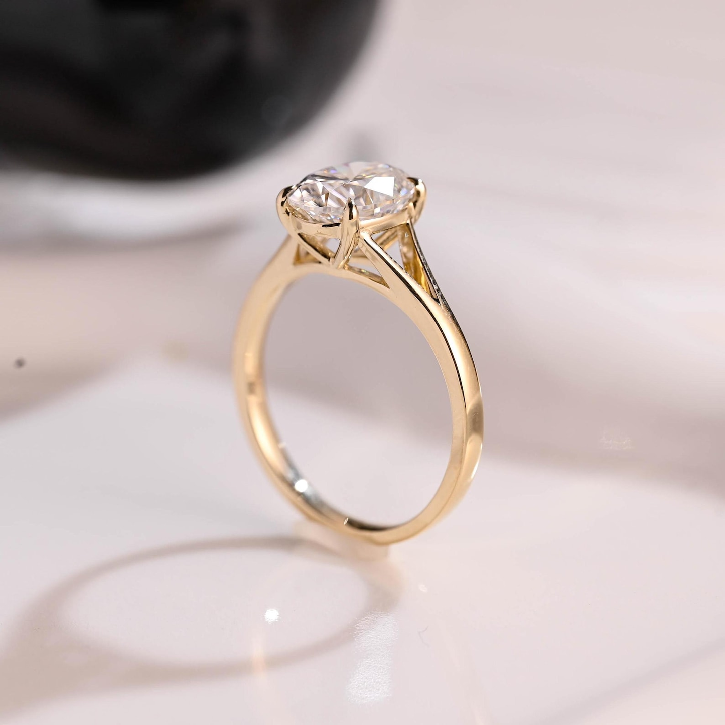 Oval Cut Engagement Ring Yellow Gold