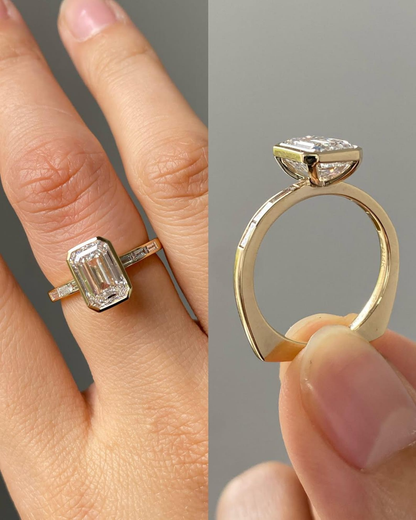 Lab-Grown Emerald-Cut Diamond ring