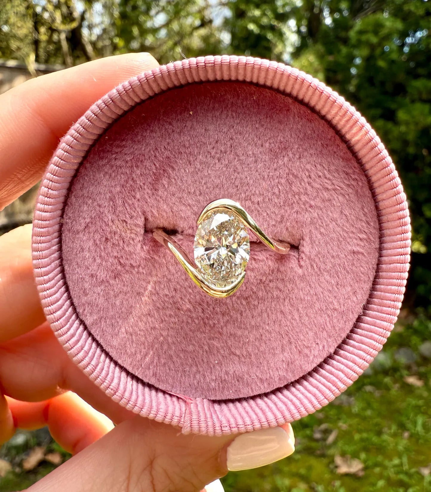 Elegant Oval Lab-Grown Diamond Bypass Ring