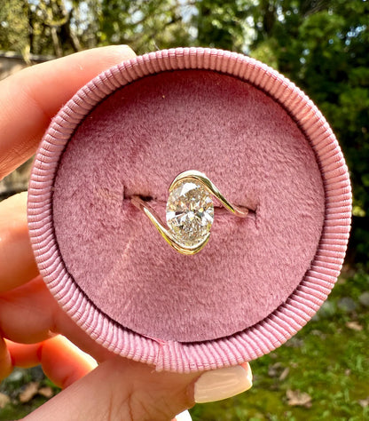 Elegant Oval Lab-Grown Diamond Bypass Ring
