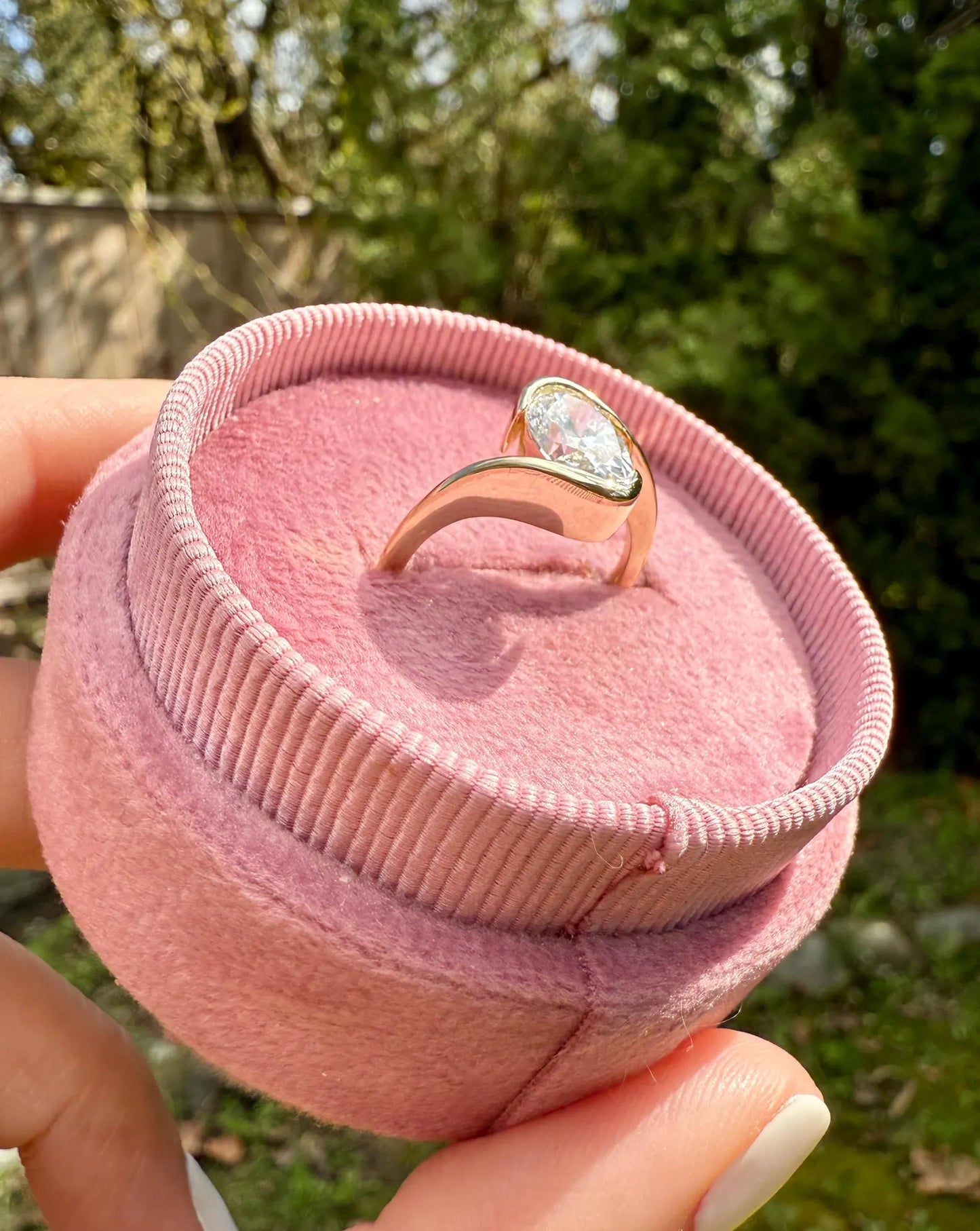Elegant Oval Lab-Grown Diamond Bypass Ring
