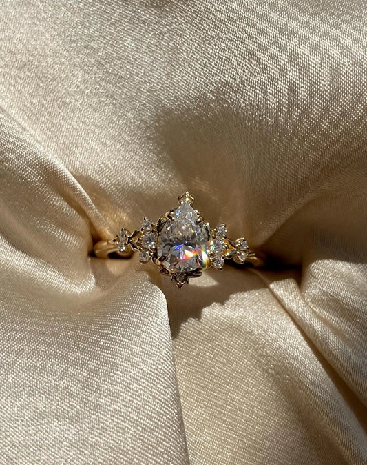 Special Pear Cut Lab Grown Diamond Ring