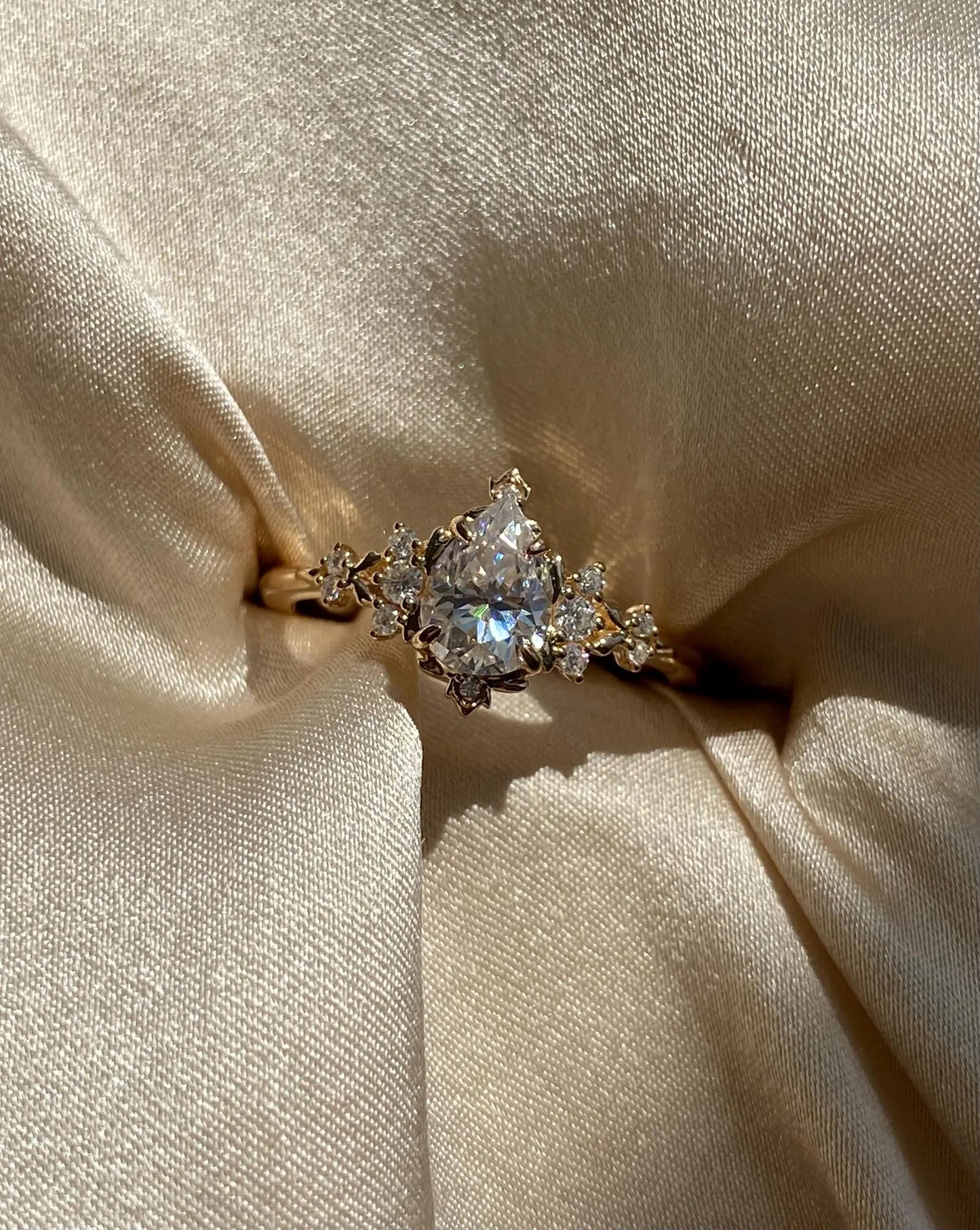 Special Pear Cut Lab Grown Diamond Ring