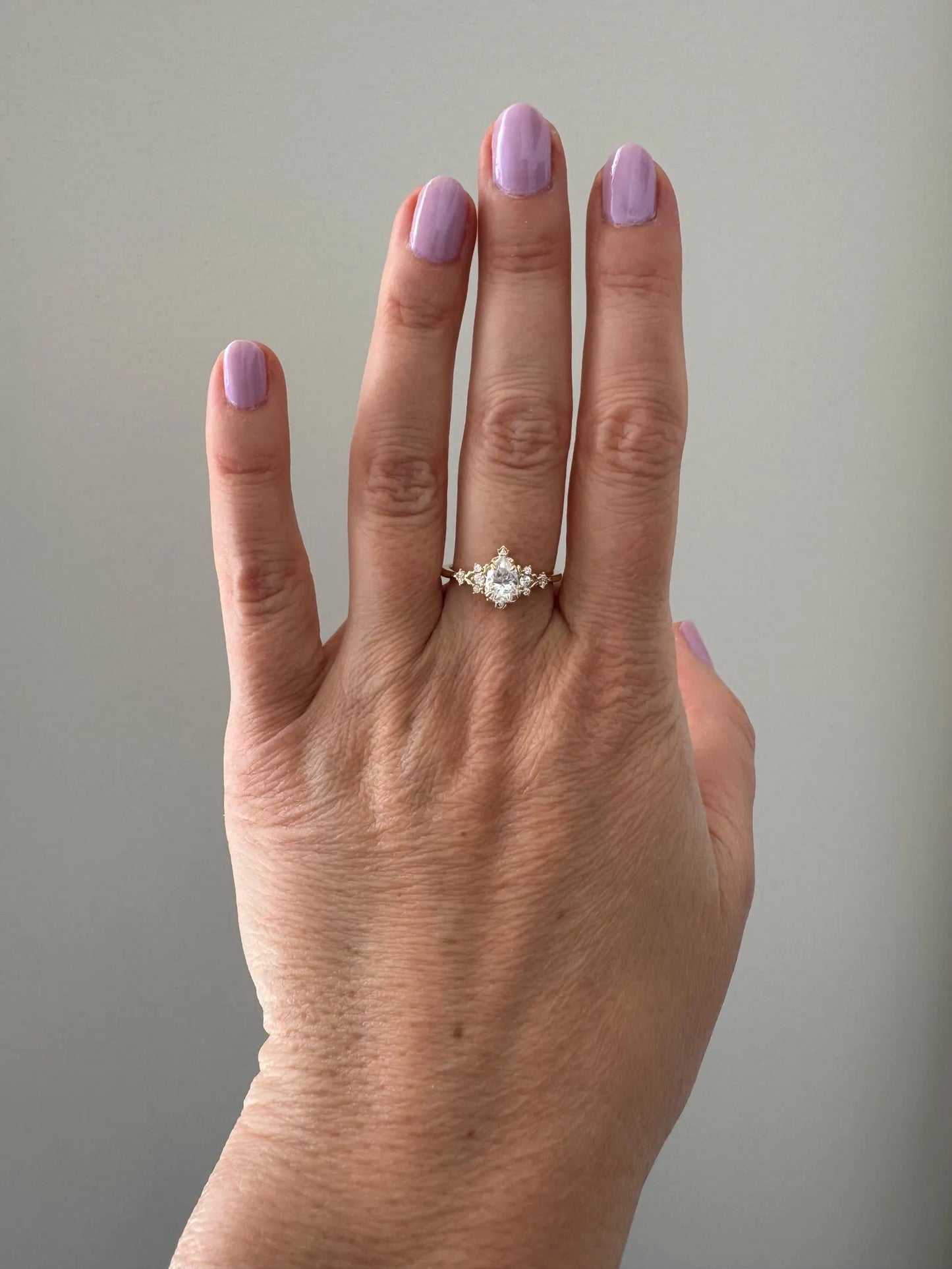 Special Pear Cut Lab Grown Diamond Ring