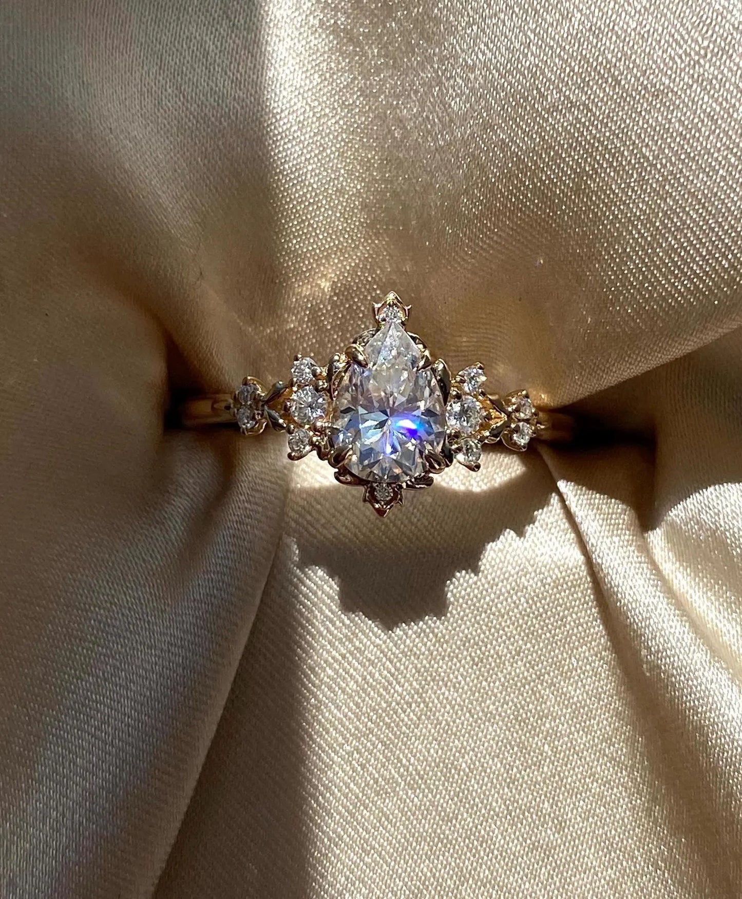 Special Pear Cut Lab Grown Diamond Ring