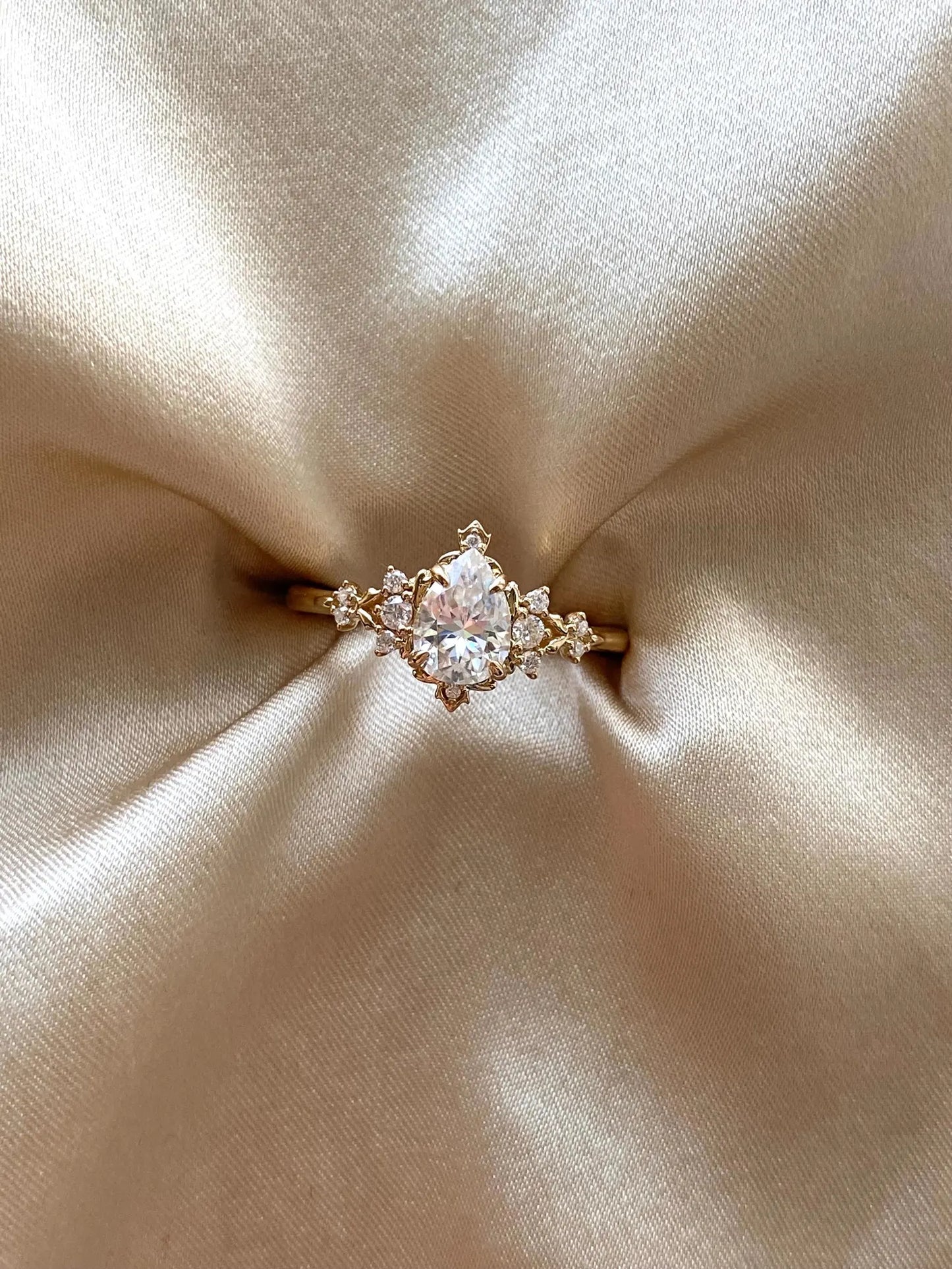 Special Pear Cut Lab Grown Diamond Ring