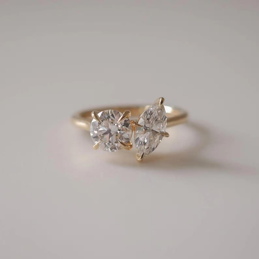 Round & Marquise Lab Grown Diamond Ring