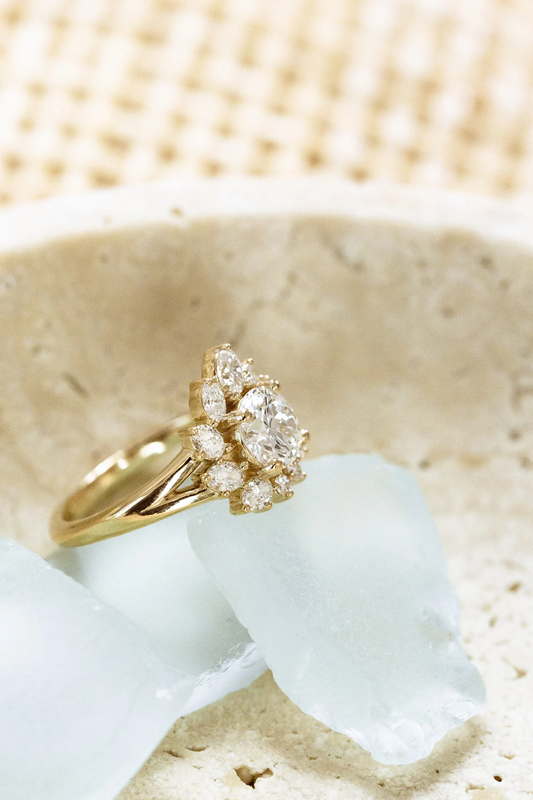 Floral 1.50 Ct Lab Grown Diamond Cluster Ring