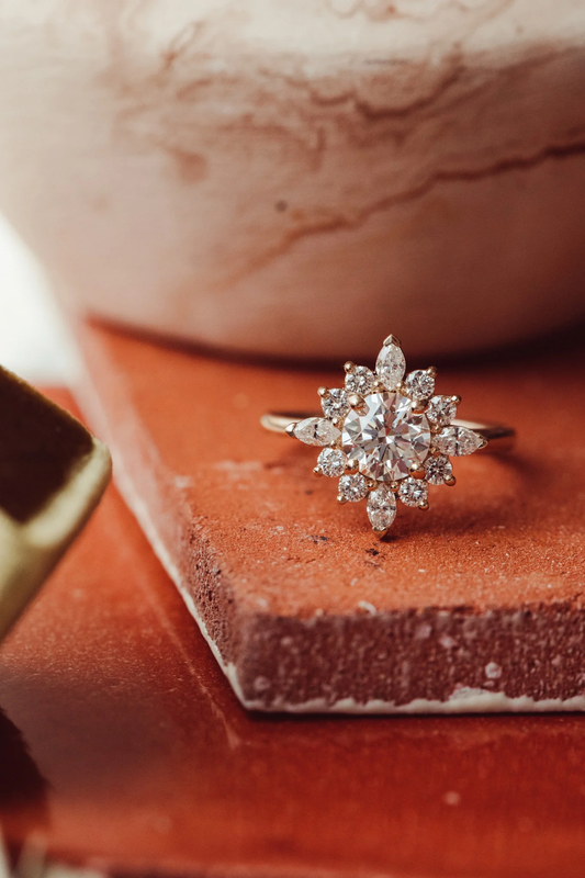 Lab Grown Diamond Round Flower Ring