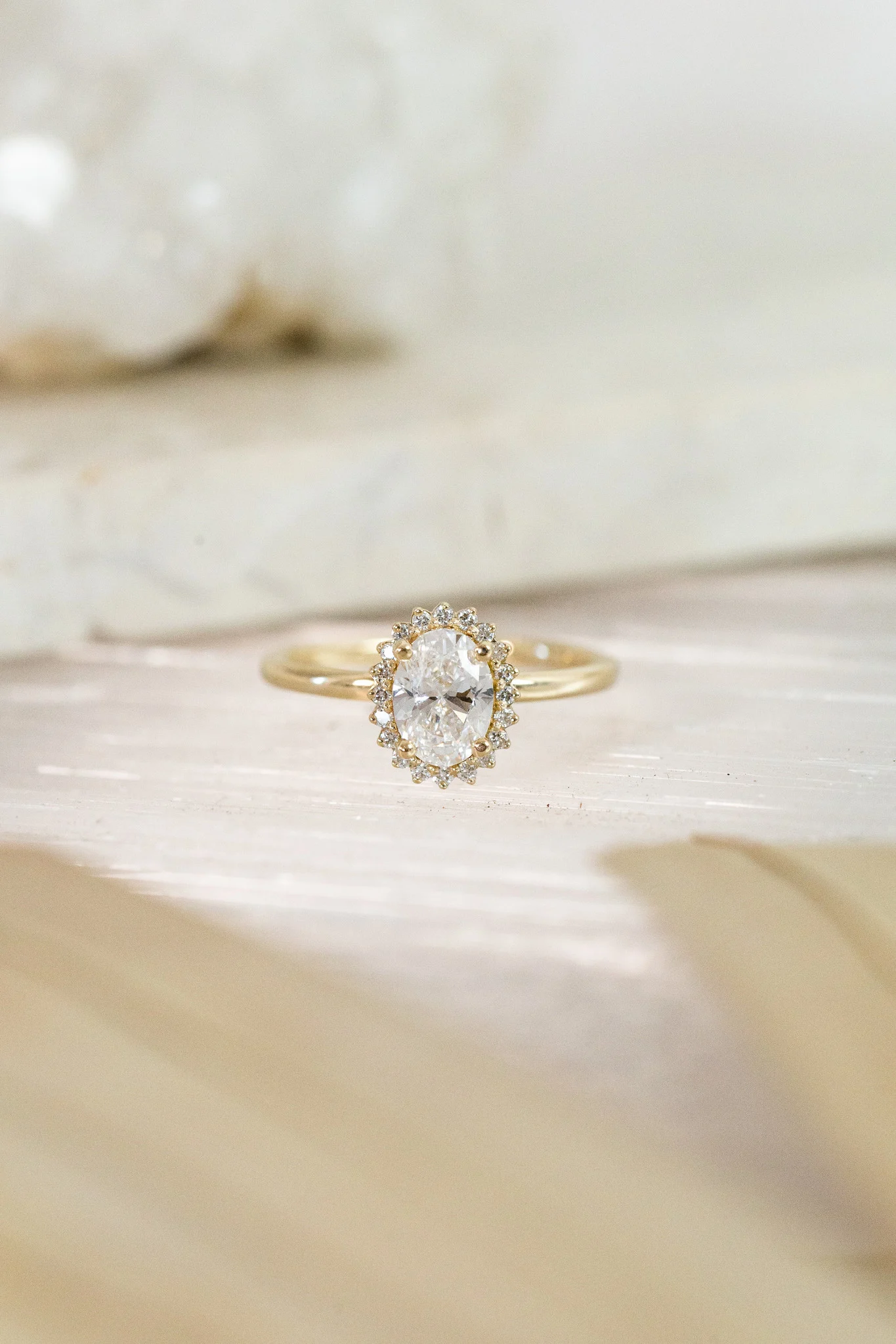 Sunflower 1ct Oval Diamond Ring