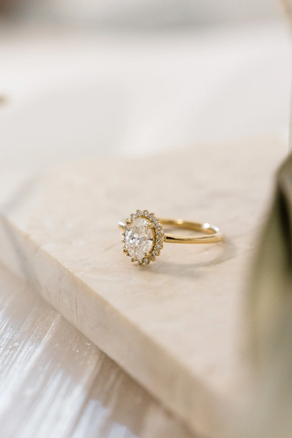 Sunflower 1ct Oval Diamond Ring