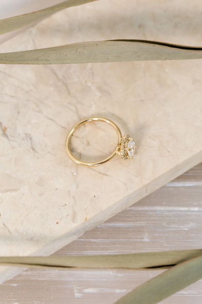 Sunflower 1ct Oval Diamond Ring