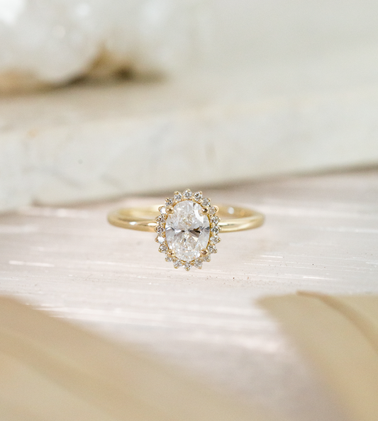 Sunflower 1ct Oval Diamond Ring