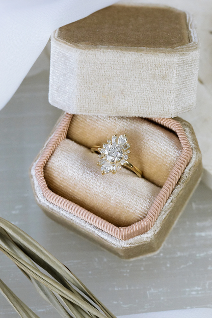 Mixed Cut Cluster Diamond Engagement Ring