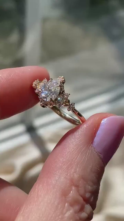 Special Pear Cut Lab Grown Diamond Ring